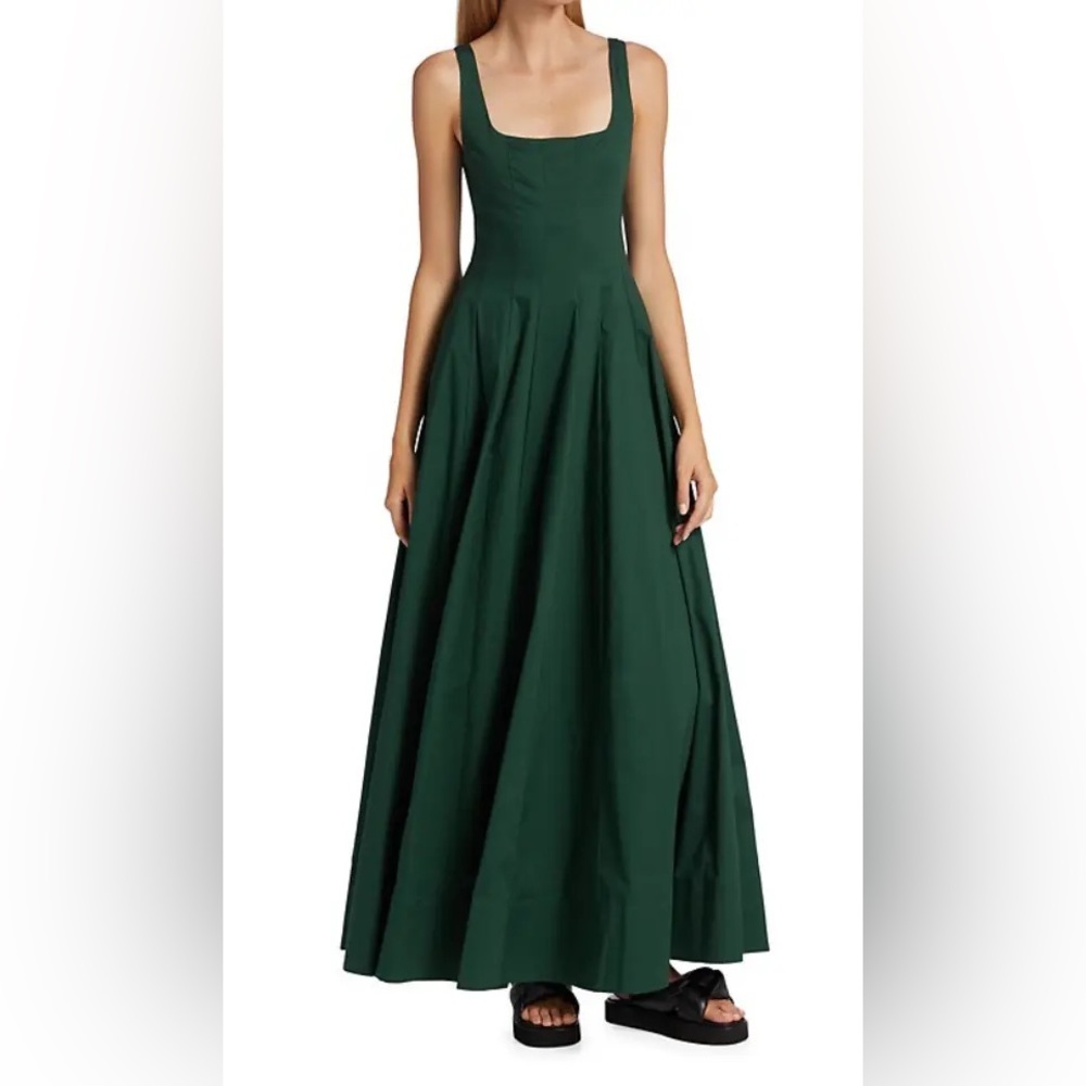 Staud wells maxi dress summer sun dress forest green size 4
